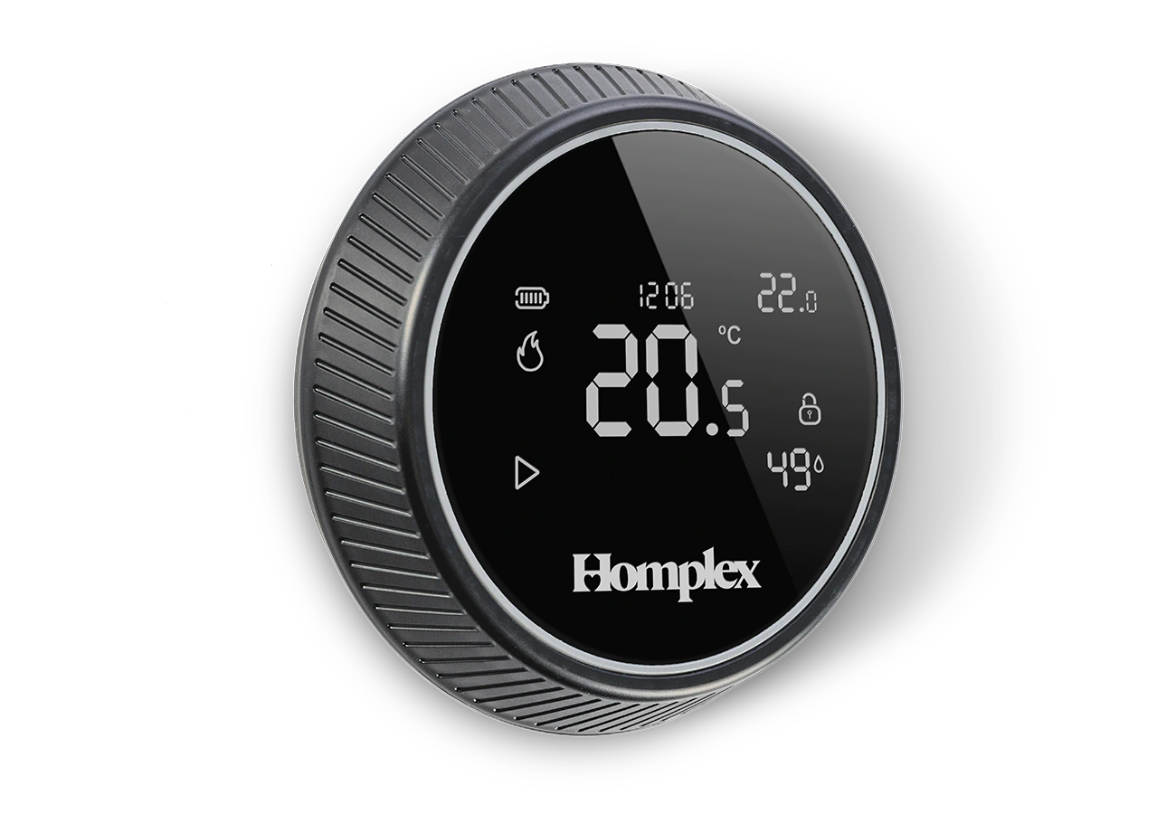 Termostat Homplex NX1 black edition montaj vedere lateral dreapta
