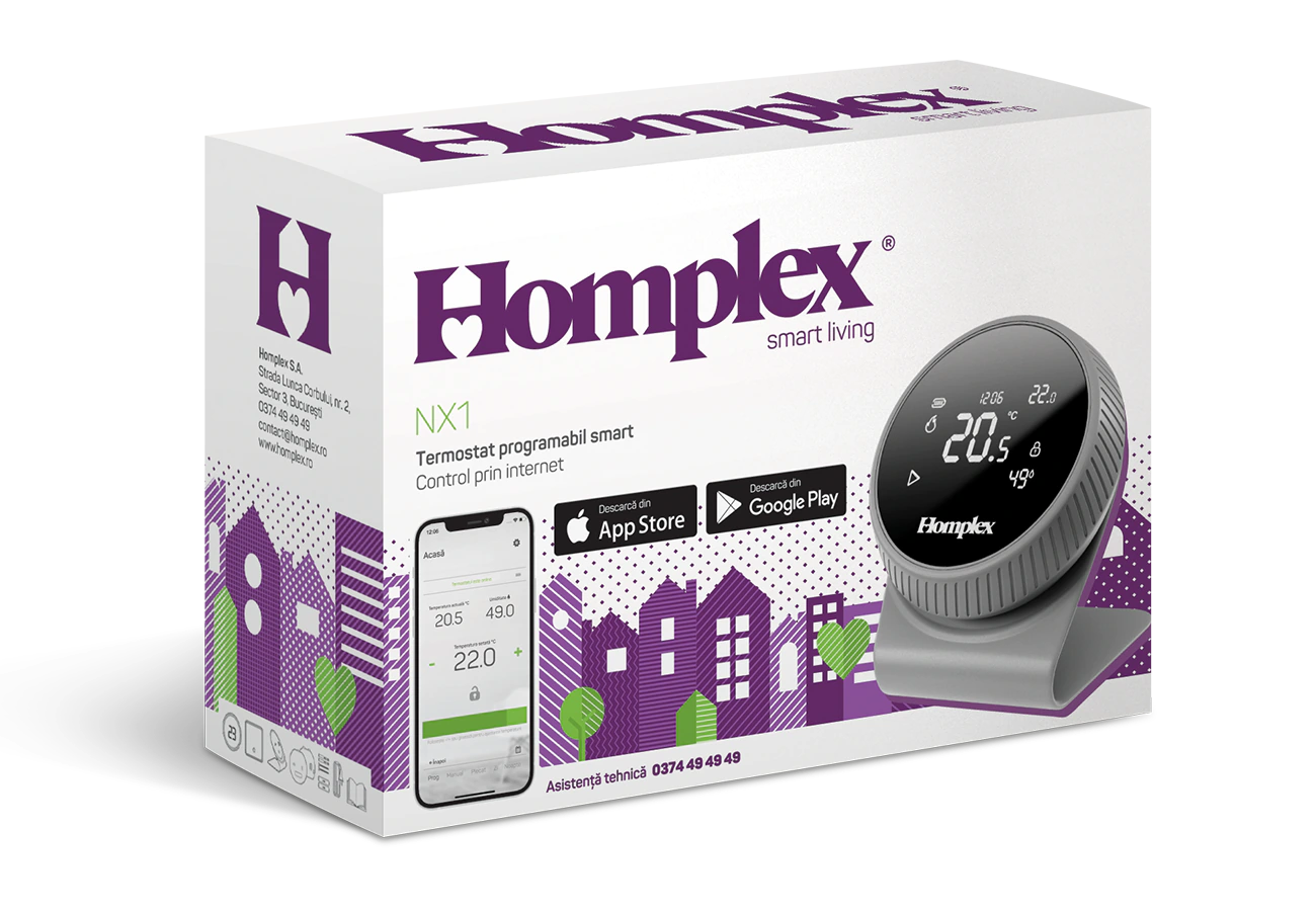 Thermostat Homplex NX1 graphite gray box