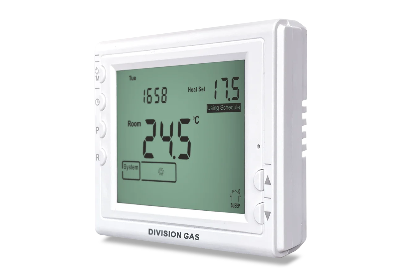 Programmable room thermostat DG909RF right wall view