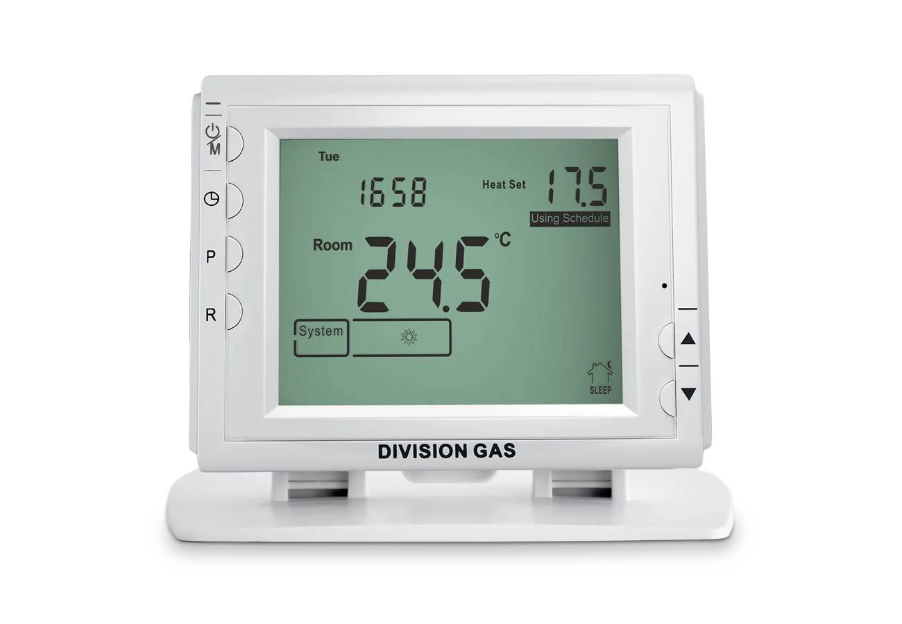 Termostat ambiental programabil DG909 RF front view on stand