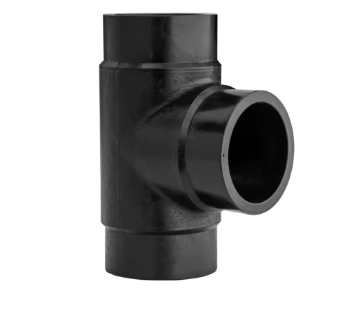 HDPE tee short spigot injected side view