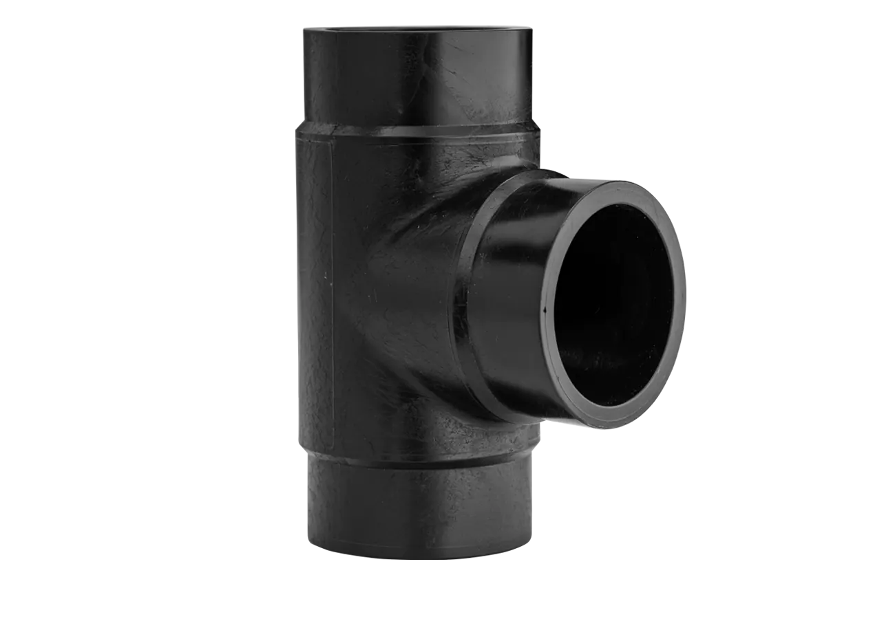 HDPE tee short spigot injected side view