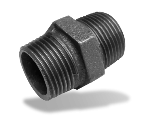 Black fittings, hexagon nipple with normal threading