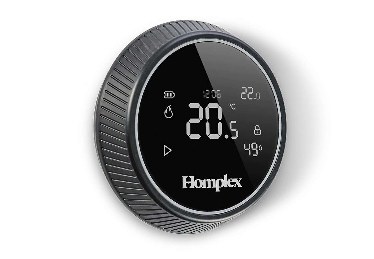 Thermostat Homplex NX1 black edition mounting left side view