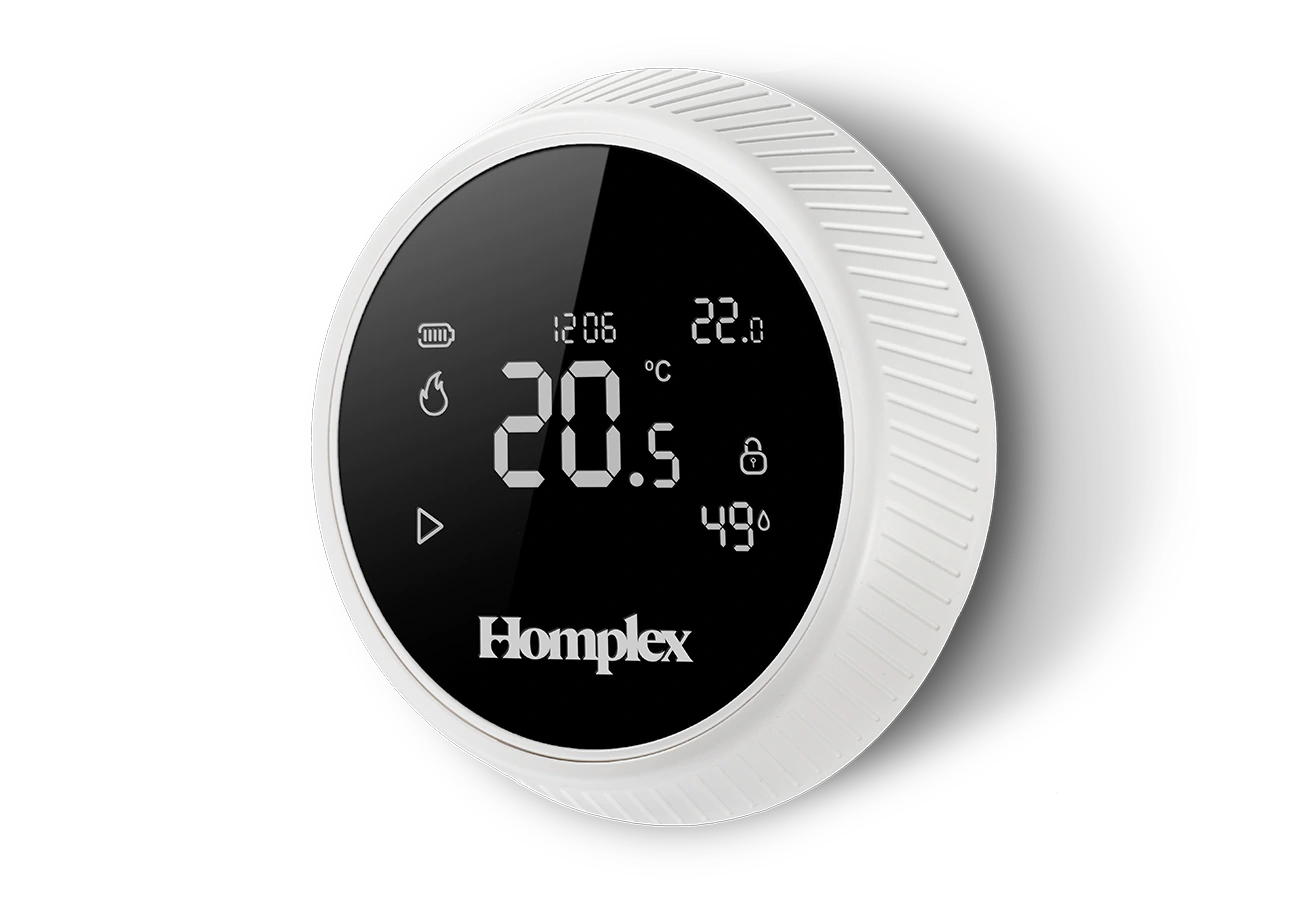 Thermostat Homplex NX1 cream white wall front right