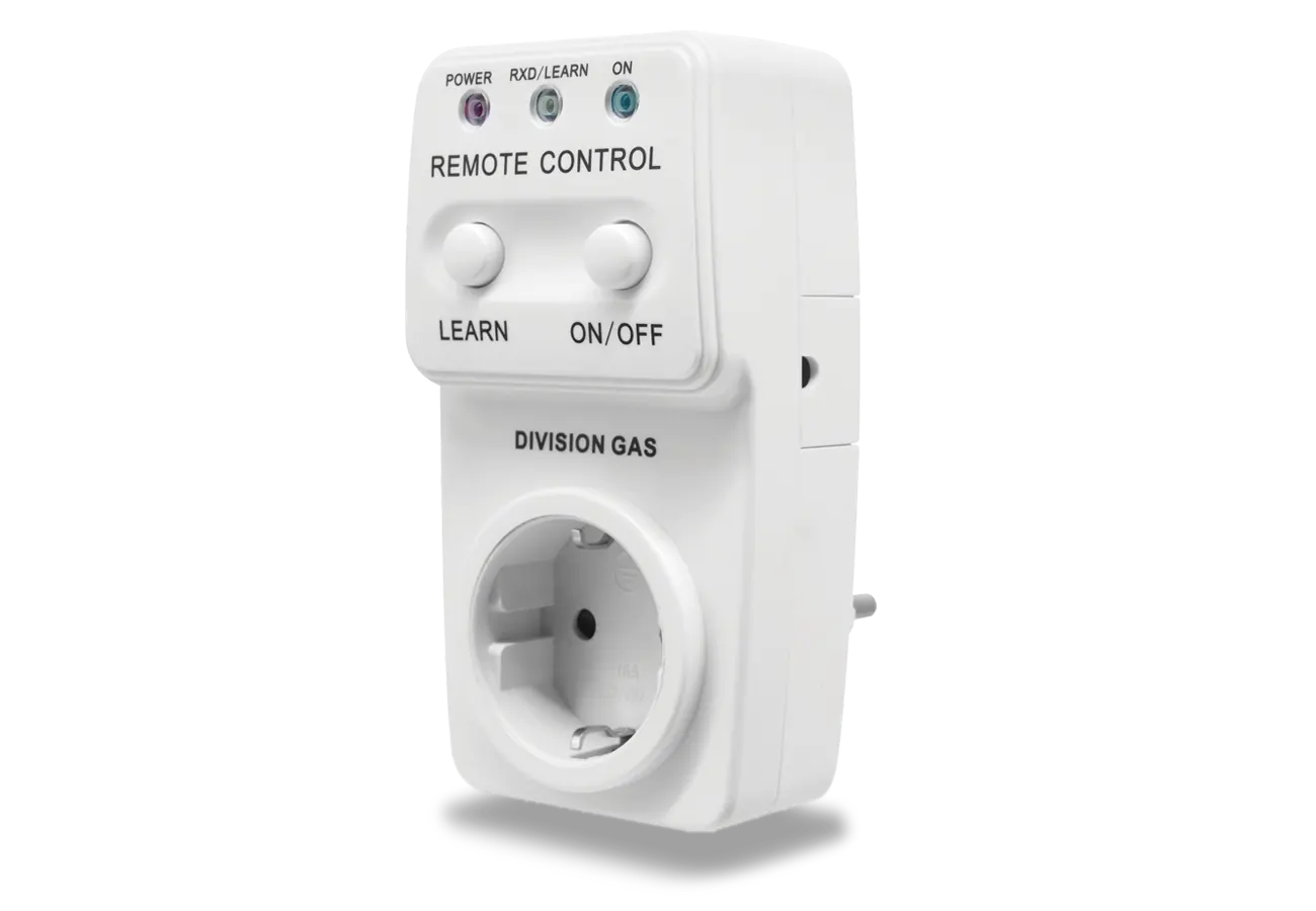 DG908 GT programmable room thermostat outlet receiver side view