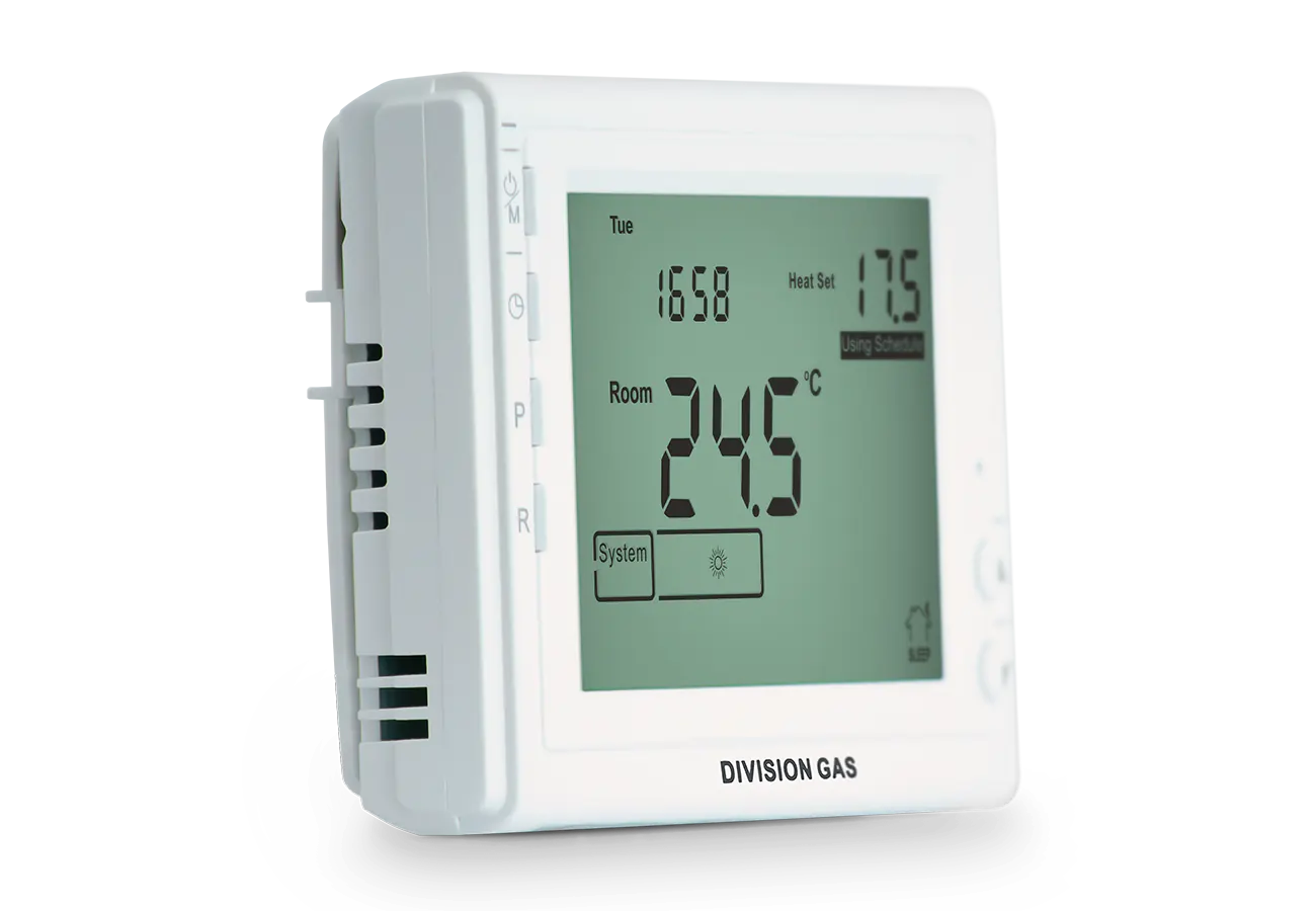 Programmable room thermostat DG908 GT left side view